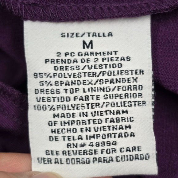 R&M Richards Dress Medium Purple Babydoll Sparkle Y2K Whimsigoth Fairy Feminine - Picture 7 of 12